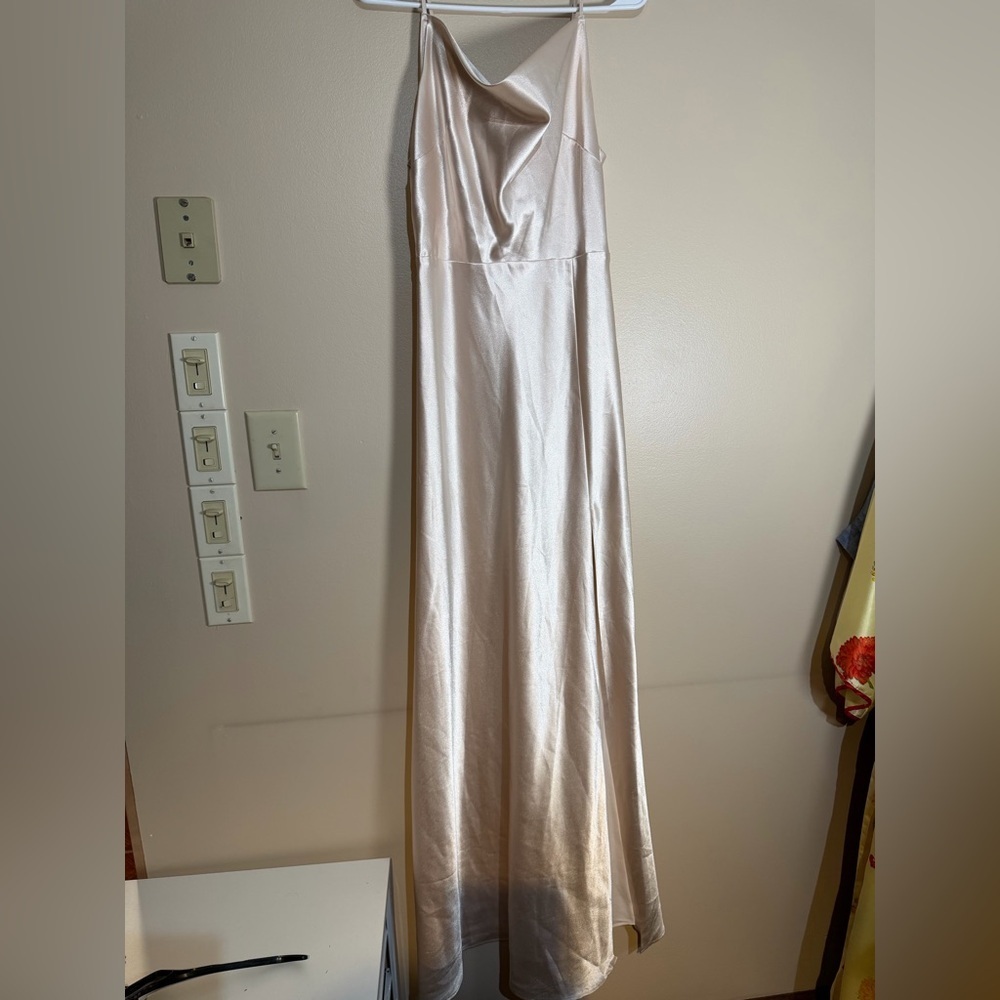 Birdy Grey Satin Slip Dress in Champagne Blush